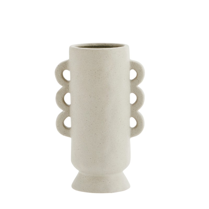 VASE 3 RINGS BEIGE STONEWARE